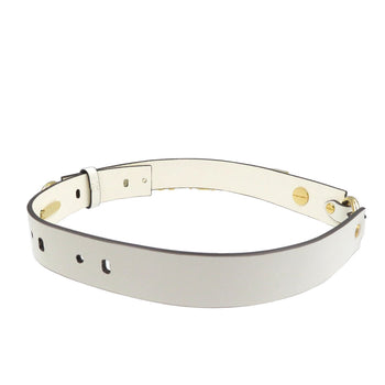 Fendi Belt 8C0662 Leather, Metal White Women 65/26