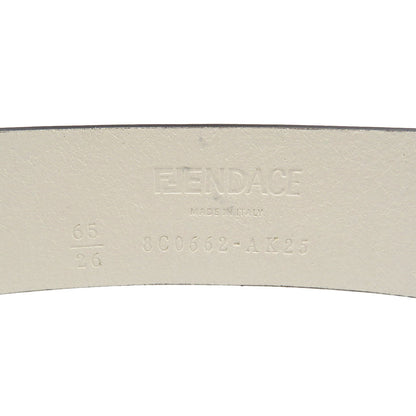 Fendi Belt 8C0662 Leather, Metal White Women 65/26