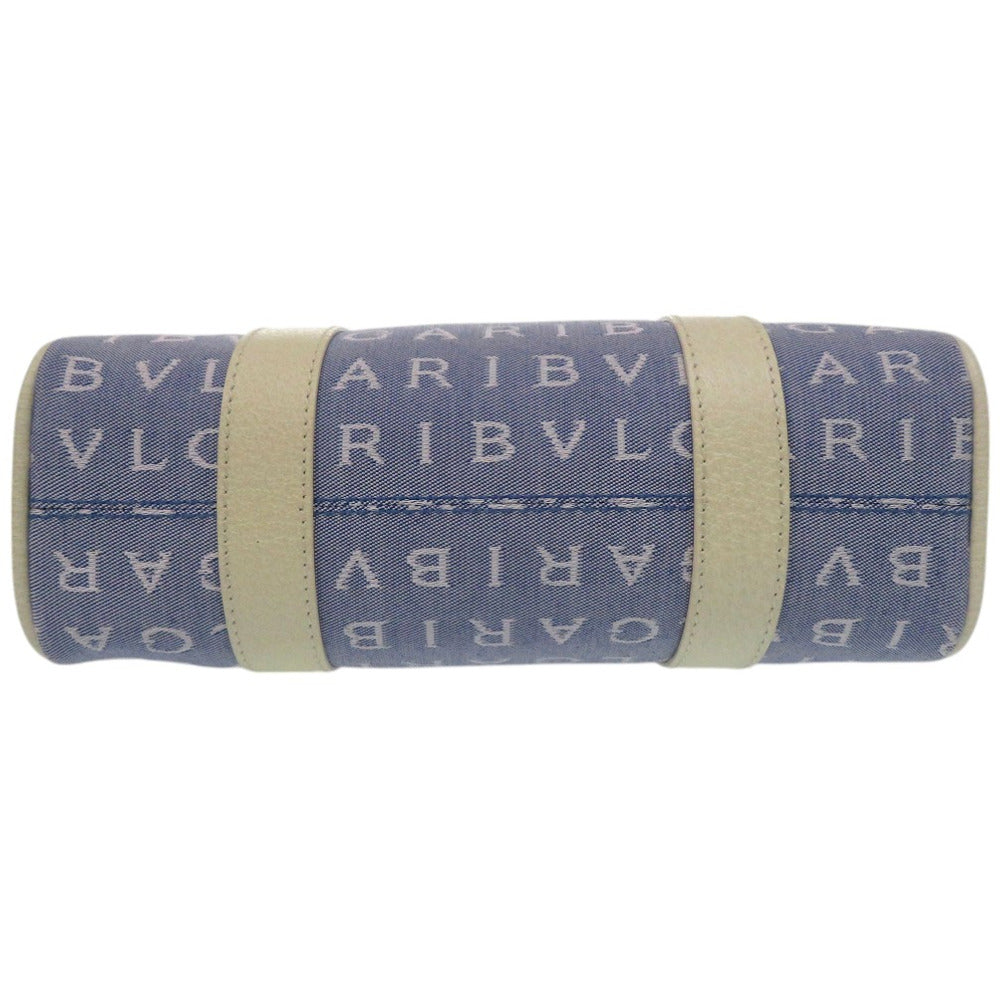 Bvlgari Tote Bag Canvas Blue Logo Mania Mini Tote Bag Women