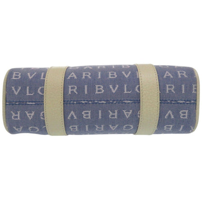 Bvlgari Tote Bag Canvas Blue Logo Mania Mini Tote Bag Women
