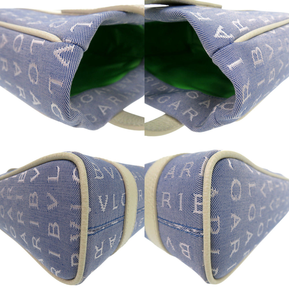 Bvlgari Tote Bag Canvas Blue Logo Mania Mini Tote Bag Women