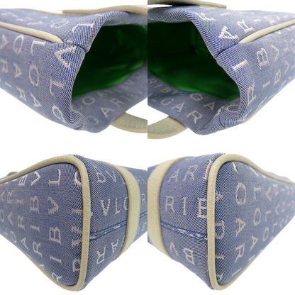 Bvlgari Tote Bag Canvas Blue Logo Mania Mini Tote Bag Women