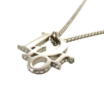 Christian Dior Necklace Metal Silver Logo Women