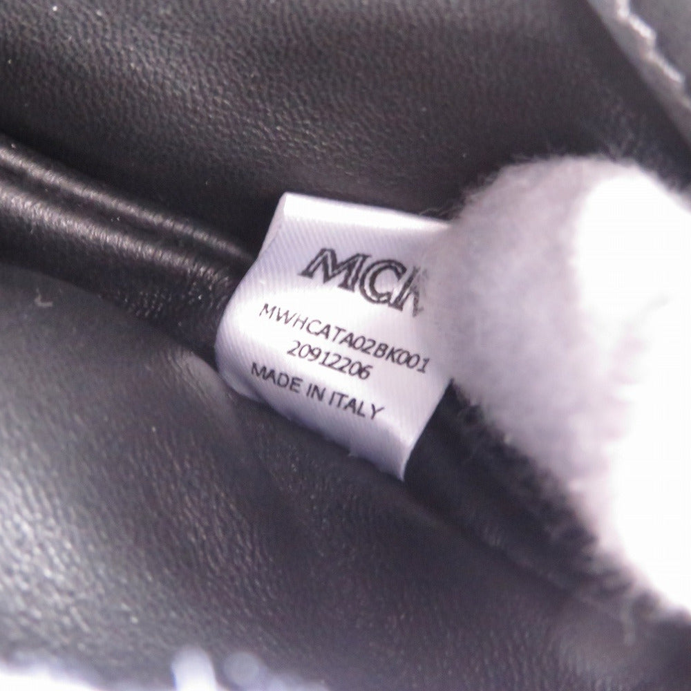 Mcm Shoulder Bag Mwhcata02Bk001 Calfskin Black Logo Aren Women
