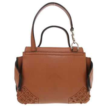 Todfs Handbag Leather Brown 2Way Micro Wave Bag Shoulder Bag Crossbody Women