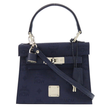 Mcm Handbag Leather, Pvc Navy Logo 2Way Women
