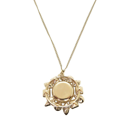 Chanel Necklace Fake Pearls, Stones Champagne Gold Coco Mark Women