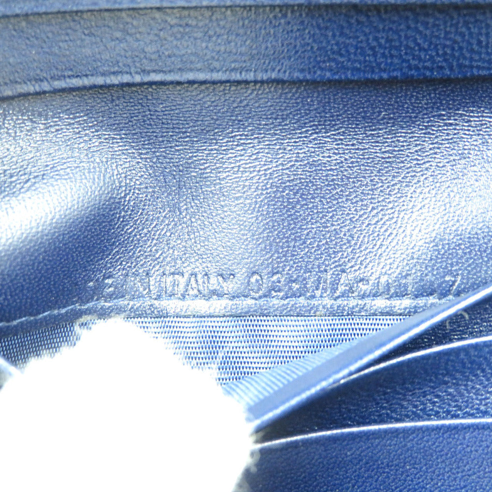 Christian Dior Bifold Wallet Leather Navy Women