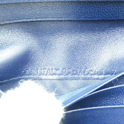Christian Dior Bifold Wallet Leather Navy Women