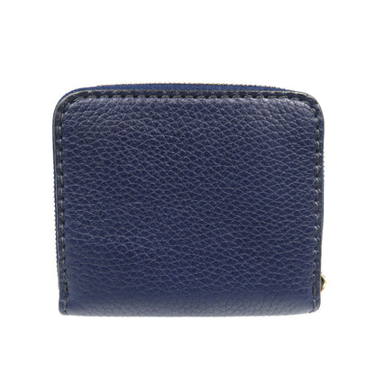 Christian Dior Bifold Wallet Leather Navy Women