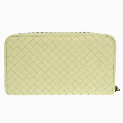 Bottegaveneta Long Wallet Purse Leather Yellow Intrecciato Women