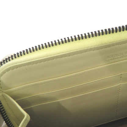 Bottegaveneta Long Wallet Purse Leather Yellow Intrecciato Women