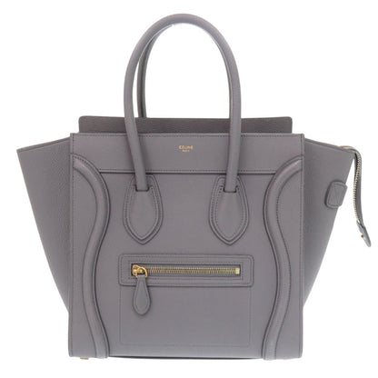 Celine Handbag Leather Gray Luggage Micro Shopper Women