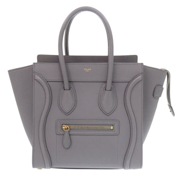 Celine Handbag Leather Gray Luggage Micro Shopper Women