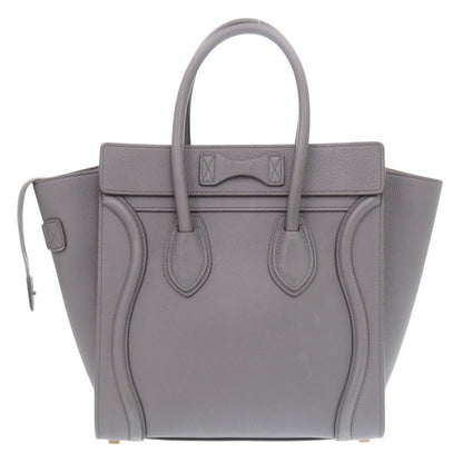 Celine Handbag Leather Gray Luggage Micro Shopper Women