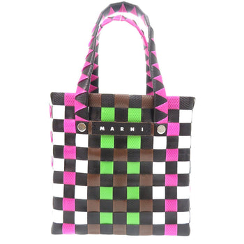 Marni Handbag M00178M00Iw0M340 Leather Brown Market Woven Micro Women