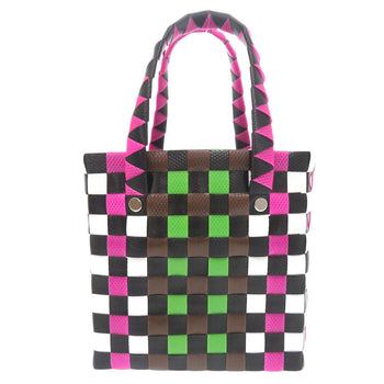 Marni Handbag M00178M00Iw0M340 Leather Brown Market Woven Micro Women