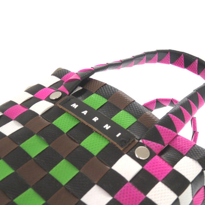 Marni Handbag M00178M00Iw0M340 Leather Brown Market Woven Micro Women