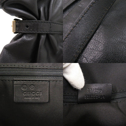 Gucci Tote Bag 257290 Leather Black Guccisima