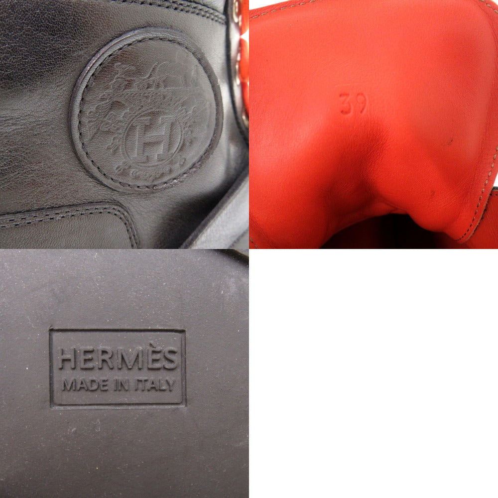 Hermes Boots 132251Zh Leather Black Hiking Mountain Boots Size 39 Mens 39