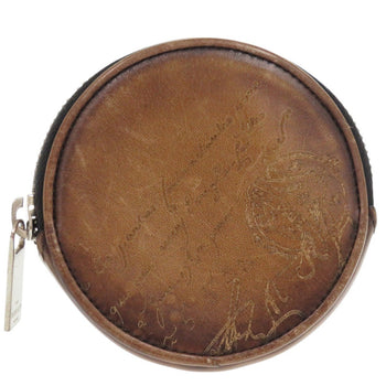 Berluti Coin Case E0231 Leather Brown Calligraphy Mens