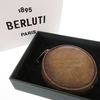 Berluti Coin Case E0231 Leather Brown Calligraphy Mens