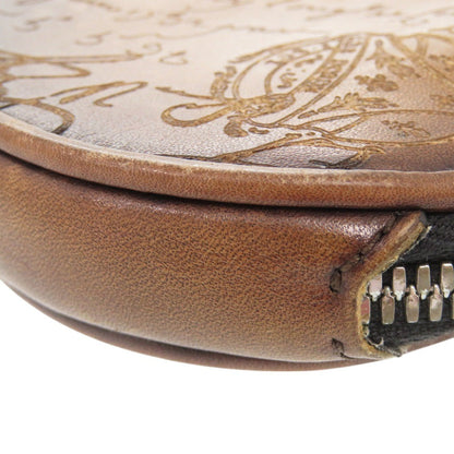 Berluti Coin Case E0231 Leather Brown Calligraphy Mens