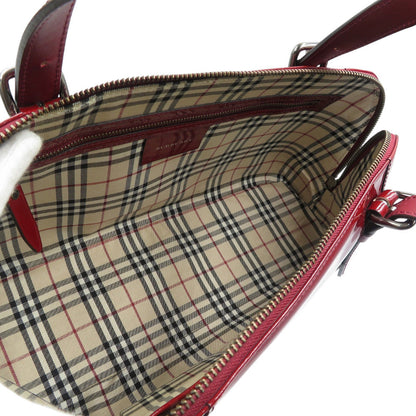 Burberry Tote Bag Patent Leather Bordeaux Women
