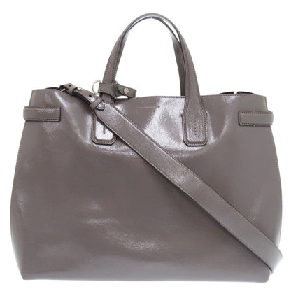 Burberry Shoulder Bag Enamel Gray 2Way Soft Banner Women
