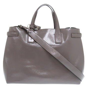 Burberry Shoulder Bag Enamel Gray 2Way Soft Banner Women