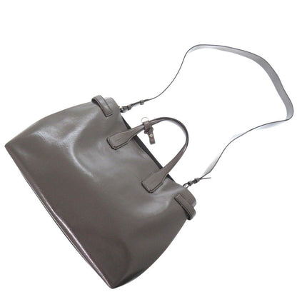 Burberry Shoulder Bag Enamel Gray 2Way Soft Banner Women