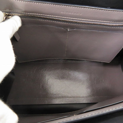 Burberry Shoulder Bag Enamel Gray 2Way Soft Banner Women