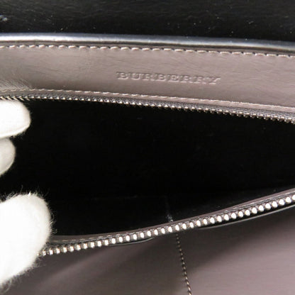 Burberry Shoulder Bag Enamel Gray 2Way Soft Banner Women