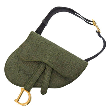 Christian Dior Waist Bag Canvas Khaki Saddle Bag Women