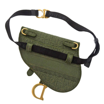 Christian Dior Waist Bag Canvas Khaki Saddle Bag Women
