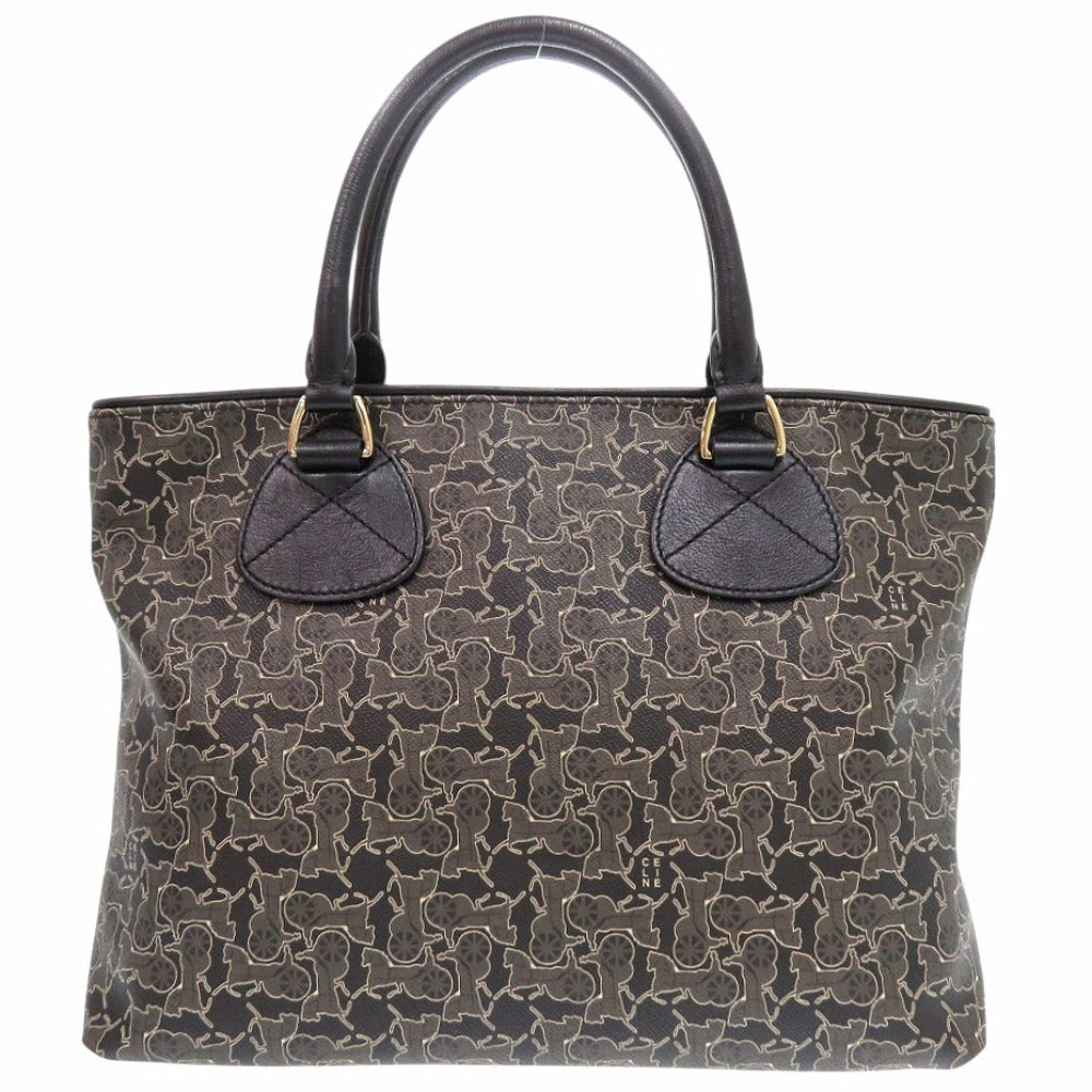 Celine Handbag Pvc, Leather Brown Monkey Line Women