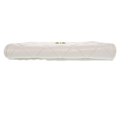 Chanel Coin Case Ap3179 Caviar Skin White Matrasse Coco Mark Women