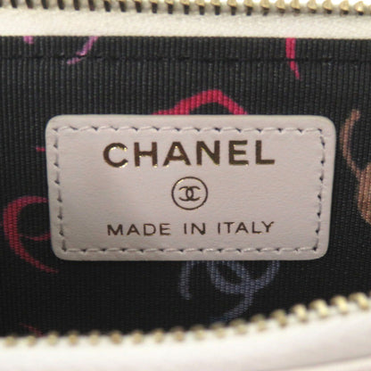 Chanel Coin Case Ap3179 Caviar Skin White Matrasse Coco Mark Women