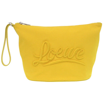 Loewe Clutch Bag Canvas Yellow Pouch Women