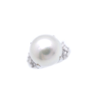 Jewelry Ring Pearl, Pt900Platinum Pearl White 0.5