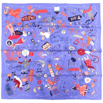 Hermes Scarf Silk Blue Carre90 Les Confessions Confessions