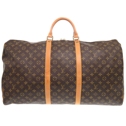 Louis Vuitton Boston Duffel Bag M41422 Monogram Canvas Brown Monogram Keepall 60 Mens