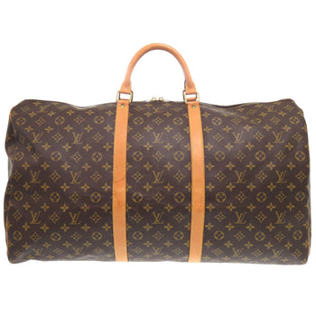 Louis Vuitton Boston Duffel Bag M41422 Monogram Canvas Brown Monogram Keepall 60 Mens