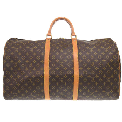 Louis Vuitton Boston Duffel Bag M41422 Monogram Canvas Brown Monogram Keepall 60 Mens