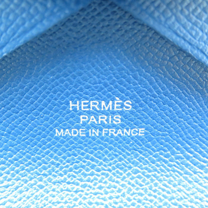 Hermes Coin Case Leather Deep Blue Calvi Duo