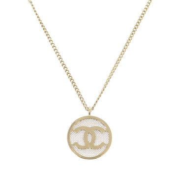Chanel Necklace Gold Plated Gold Coco Mark Women