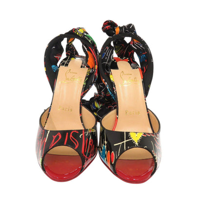 Christian Louboutin Pumps Patent Leather, Silk Black Women 37