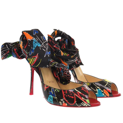 Christian Louboutin Pumps Patent Leather, Silk Black Women 37