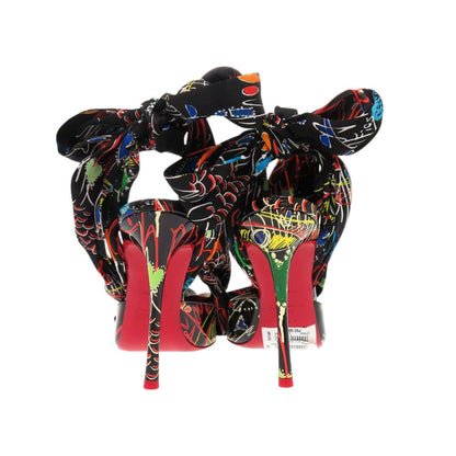 Christian Louboutin Pumps Patent Leather, Silk Black Women 37