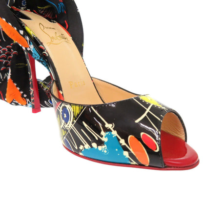 Christian Louboutin Pumps Patent Leather, Silk Black Women 37